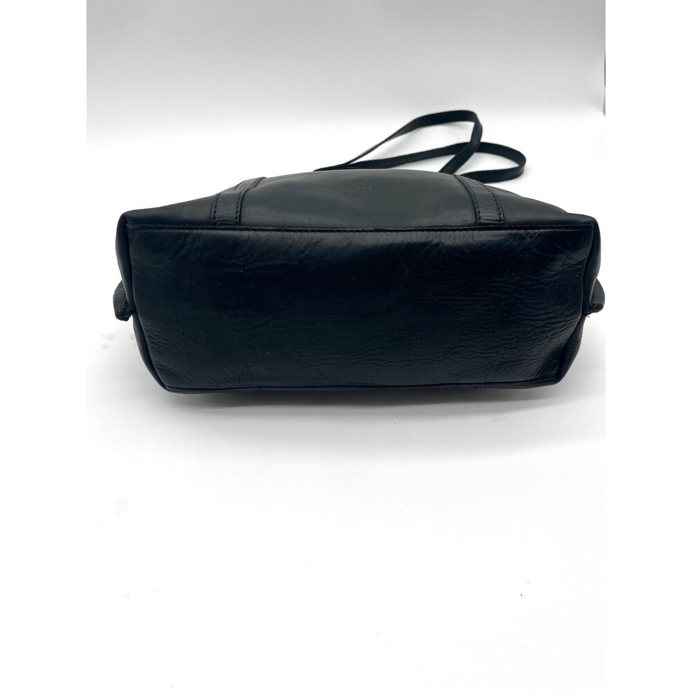 MARGOT Black Leather Tote Bag with Tassel Charm - Picture 7 of 9